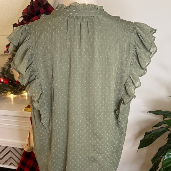 LOFT Olive Ruffle Detail Blouse - Picture 5 of 5